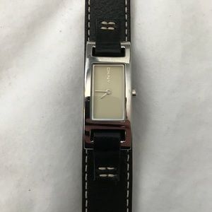 DKNY Black Leather Watch
